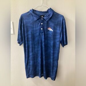 Men’s NFL Team Apparel Denver Broncos Blue Silky Smooth Short Sleeve Polo Medium